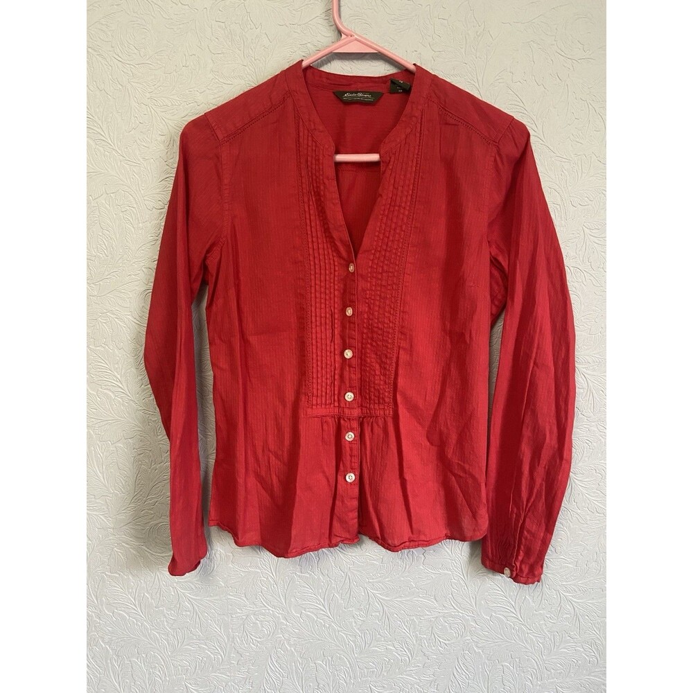 Eddie Bauer Size XS Pintuck Button Up Top J10